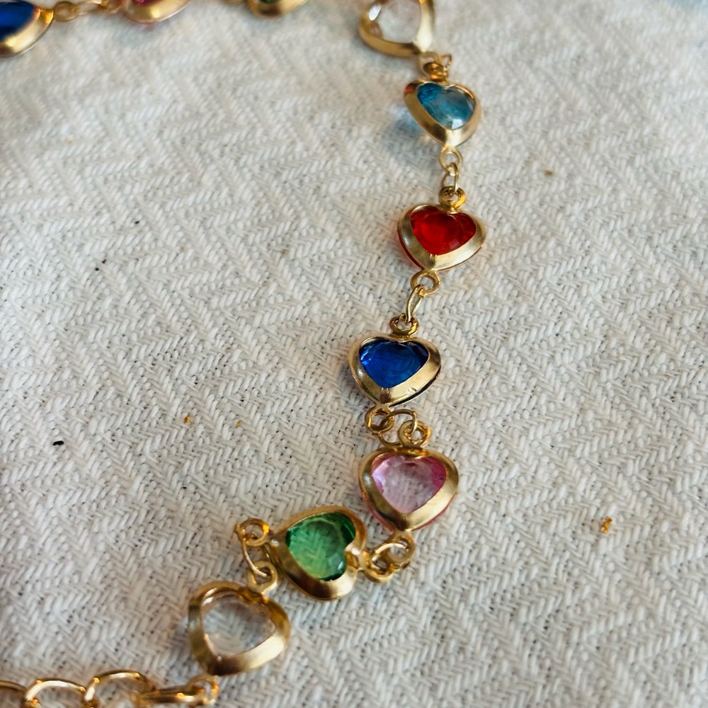 Gold Heart Multicolor Bracelet
